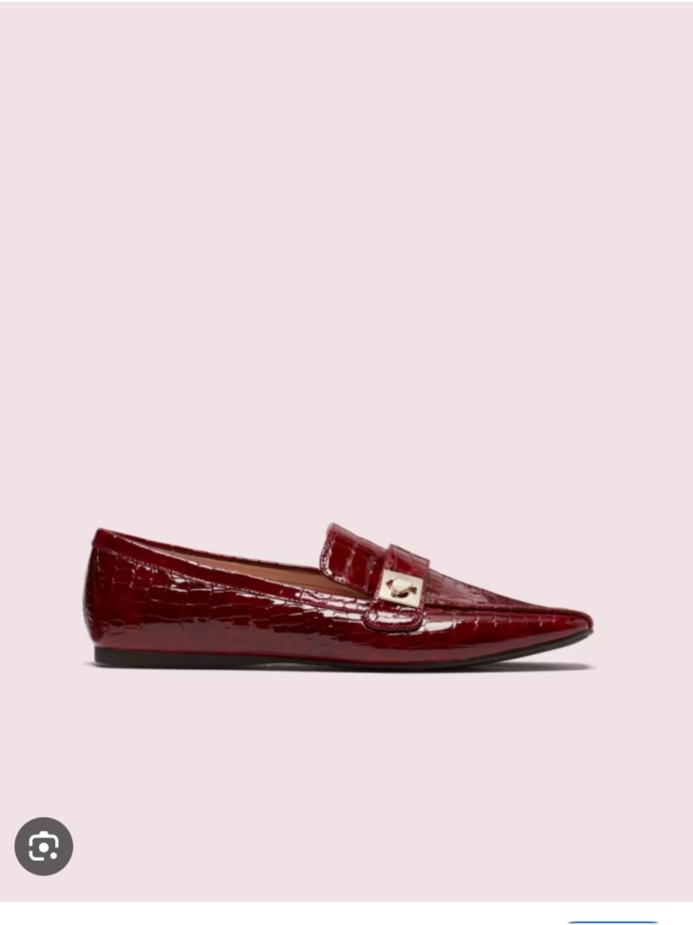 kate spade Croc-Embossed Pointed Loafer in Deep Wine